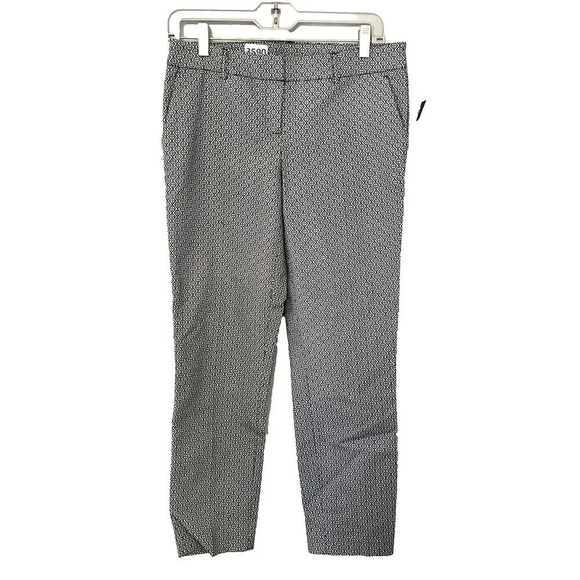 Kenar Womens Black White Ankle Pants 4 Geometric Tapered Leg NWT Work Office - Picture 1 of 7